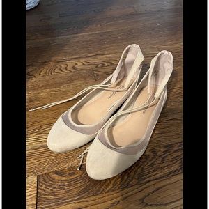 Christian Siriano Nude Tie Up Flats